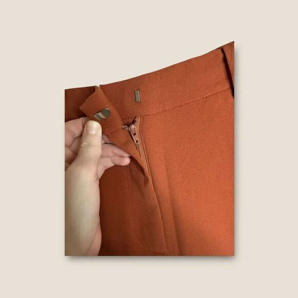Leith High Waisted Flare Pants Brown Spice Size Medium - Picture 9 of 11